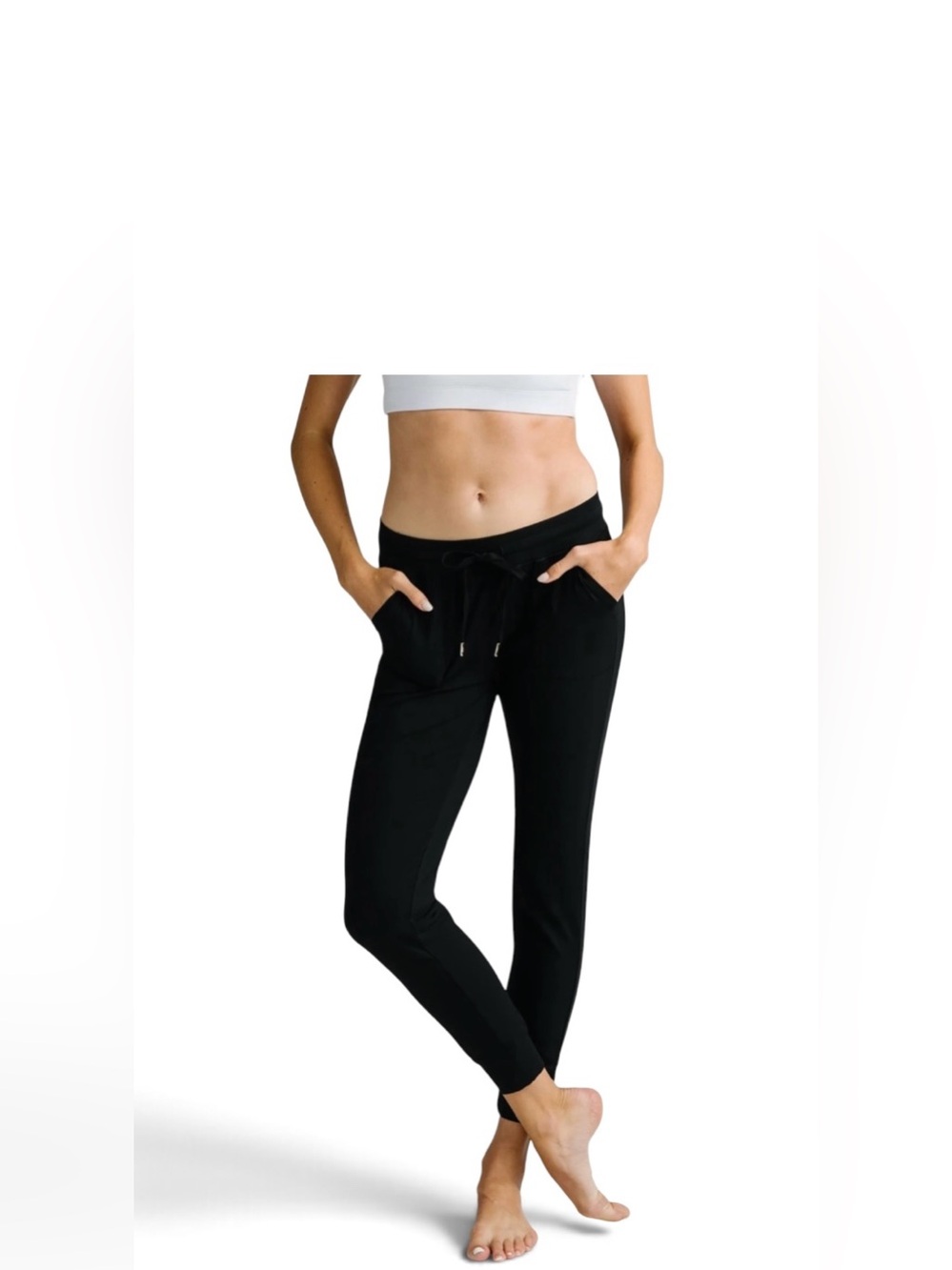 Zyia Active Cozy Black Drawstring Jogger Pants XXL Pockets Stretch Performance